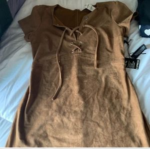 Express brown suede dress